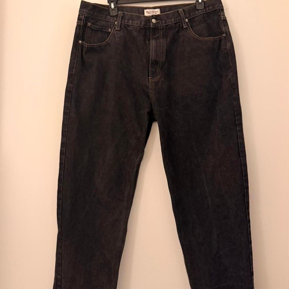 Beyond the Limit Mens VINTAGE RARE Black denim jeans with a relaxed distressed f